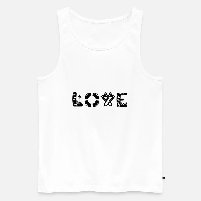 Tauchen Liebe - Männer Premium Bio Tank Top - Weiß