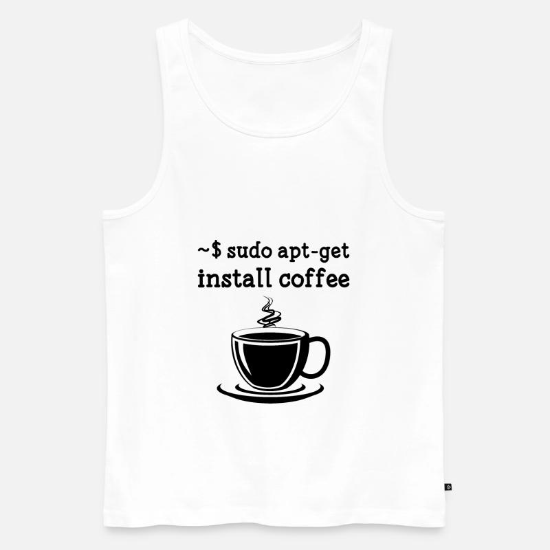 Sudo Apt-Get Install Coffee Linux - Männer Premium Bio Tank Top - Weiß