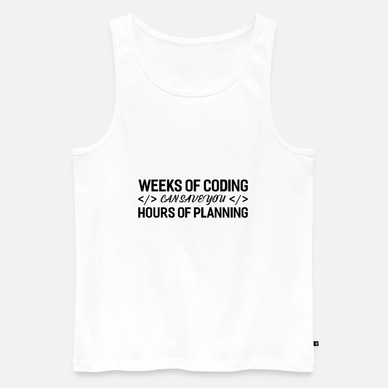 Programmer Weeks Of Coding - Men's Premium Organic Tank Top - white
