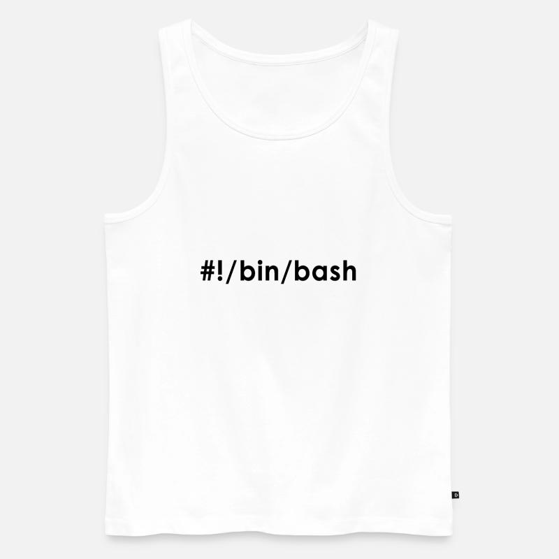 Programmer Admin Devops Linux Bash - Men's Premium Organic Tank Top - white