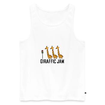 Lustige Giraffe Giraffe Wortspiel Giraffic Jam - Männer Premium Bio Tank Top - Weiß - Vorne - Michal (187cm)