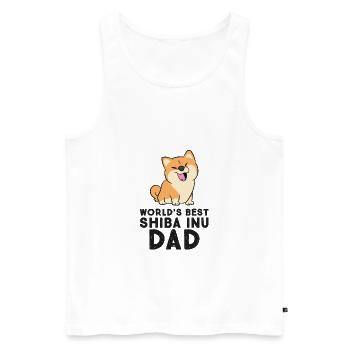 Bester Shiba Inu Papa der Welt - Männer Premium Bio Tank Top - Weiß - Vorne - Michal (187cm)