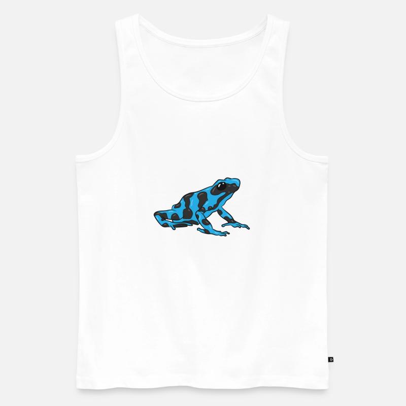 Blauer Gift Pfeil Frosch Dendrobatidae - Männer Premium Bio Tank Top - Weiß