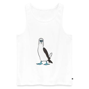 Cute Blue Foot Booby Bird Dancing Blue Foot - Men's Premium Organic Tank Top - white - Front - AI Model Male 178 light (178cm)