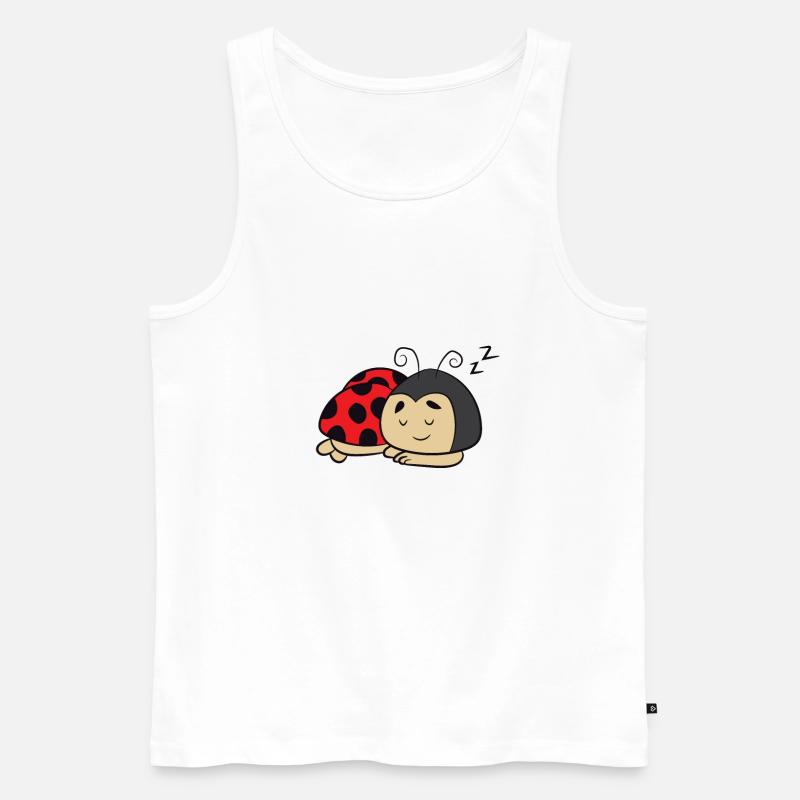 Marienkäfer Schlafen Müde Marienkäfer Nickerchen - Männer Premium Bio Tank Top - Weiß