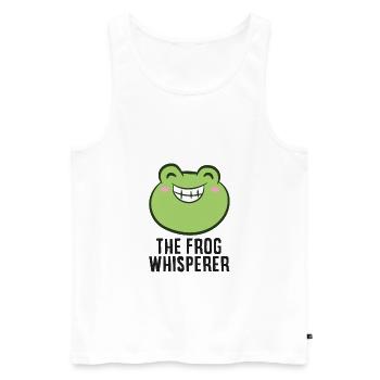 Cute Frog Gifts The Frog Whisperer - Men's Premium Organic Tank Top - white - Front - Michal (187cm)