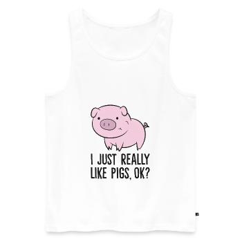 I Just Really Like Pigs, OK? Kids Boys Love Pigs - Männer Premium Bio Tank Top - Weiß - Vorne - Michal (187cm)