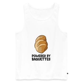 Powered By Baguettes Love Baguettes - Men's Premium Organic Tank Top - white - Front - Michal (187cm)