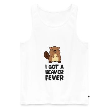 Funny Beaver Lover I Got A Beaver Fever - Men's Premium Organic Tank Top - white - Front - AI Model Male 178 light (178cm)