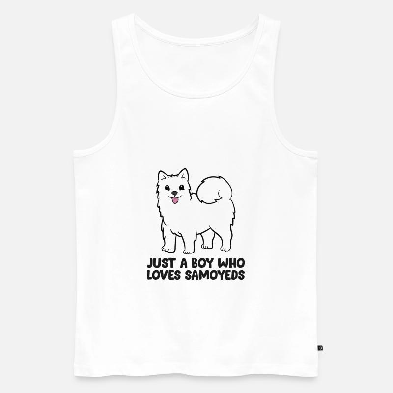 Samojeden-Hundehalter Nur ein Junge, der - Männer Premium Bio Tank Top - Weiß