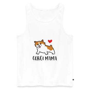 Corgi Mama Niedlicher Welsh Corgi - Männer Premium Bio Tank Top - Weiß - Vorne - Michal (187cm)