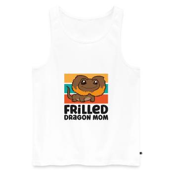 Frilled Dragon Mom Reptile Frilled Lizard - Men's Premium Organic Tank Top - white - Front - AI Model Male 178 light (178cm)