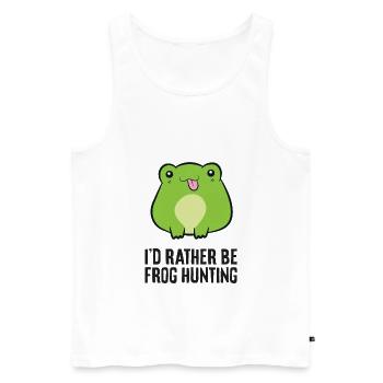Ich wäre lieber auf Froschjagd lustiger - Männer Premium Bio Tank Top - Weiß - Vorne - AI Model Male 178 light (178cm)