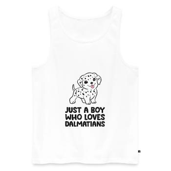 Chien dalmatien Juste un garçon qui aime les dalmatiens - Débardeur bio Premium Homme - blanc - Devant - Michal (187cm)