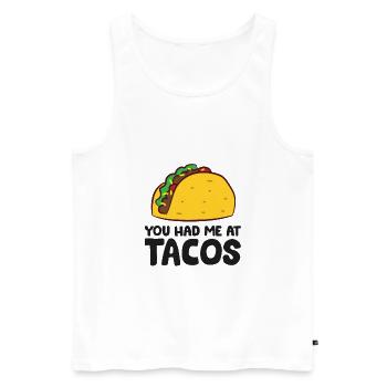 Ils m’aimaient au Tacos Cinco De Mayo - Débardeur bio Premium Homme - blanc - Devant - Michal (187cm)
