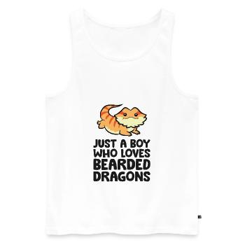 Bearded dragon Reptile Just a Boy Who Loves - Men's Premium Organic Tank Top - white - Front - Michal (187cm)
