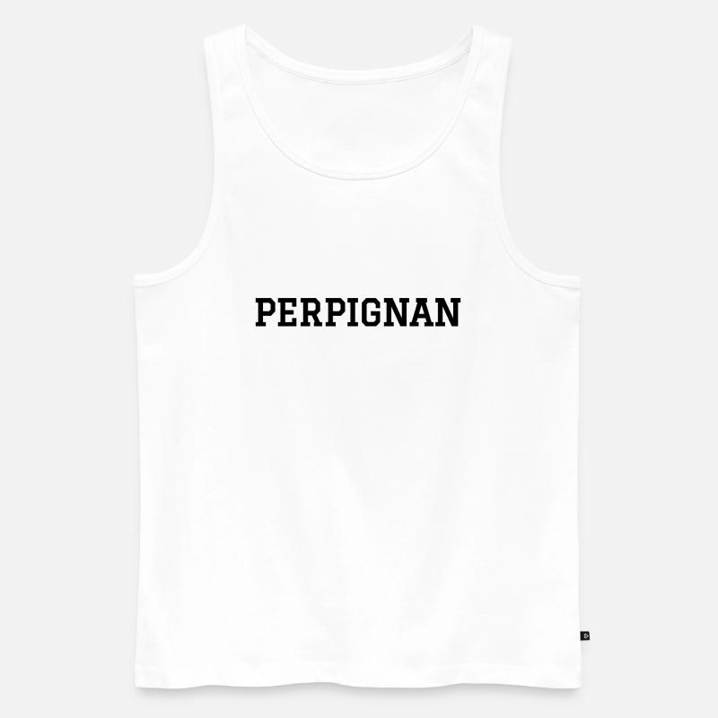 Perpignan - Männer Premium Bio Tank Top - Weiß