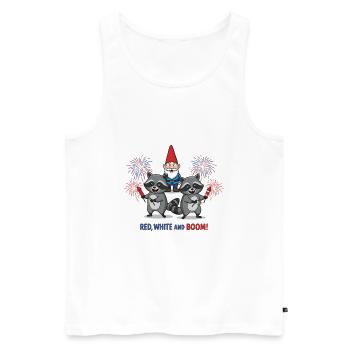 Raccoon 4th of July Fireworks Party - Men's Premium Organic Tank Top - white - Front - Michal (187cm)