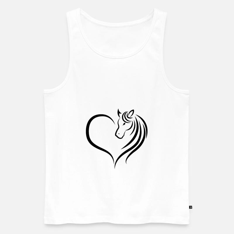 Pferde Liebe Herz - Männer Premium Bio Tank Top - Weiß