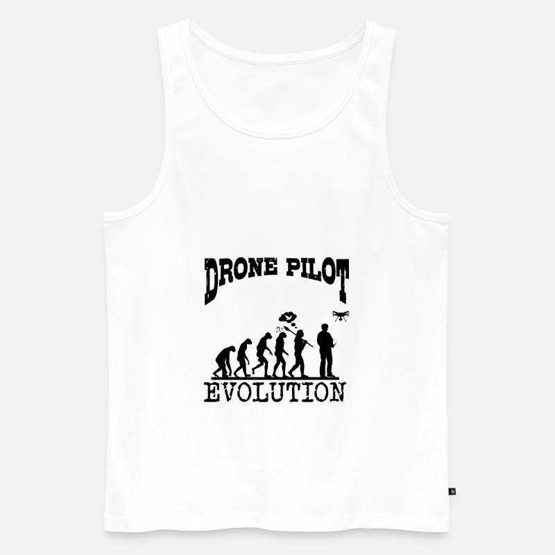 Drone evolution - Men's Premium Organic Tank Top - white