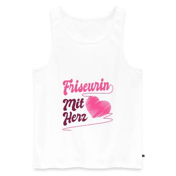 Friseurin - Männer Premium Bio Tank Top - Weiß - Vorne - Michal (187cm)