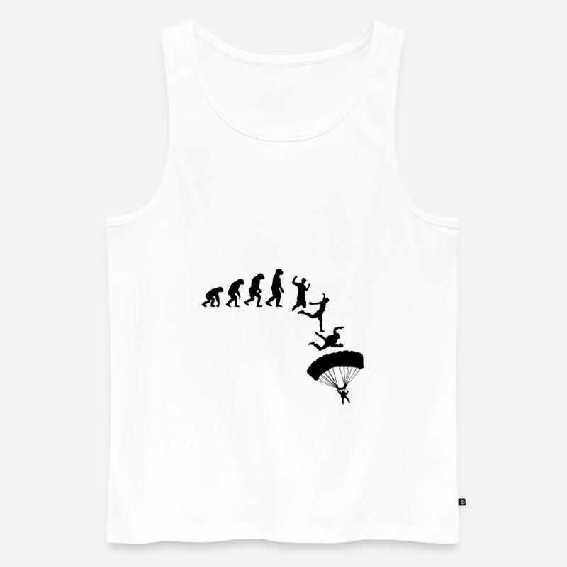 Evolution Fallschirmspringer Skydiver Geschenk - Männer Premium Bio Tank Top - Weiß