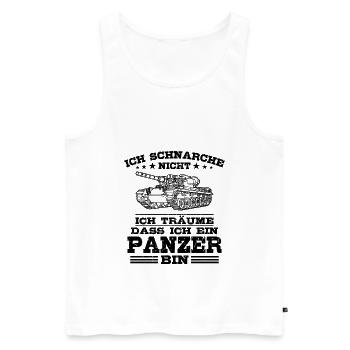 Panzer - Männer Premium Bio Tank Top - Weiß - Vorne - AI Model Male 178 light (178cm)