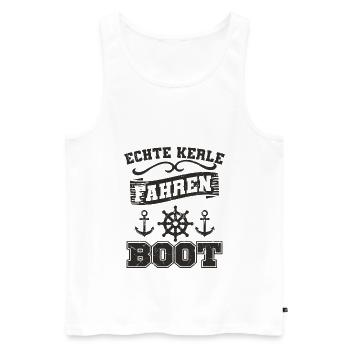 Boot Spruch - Männer Premium Bio Tank Top - Weiß - Vorne - AI Model Male 178 light (178cm)