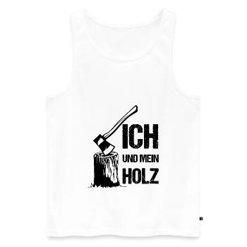 Ich und mein Holz - Männer Premium Bio Tank Top - Weiß - Vorne - Michal (187cm)