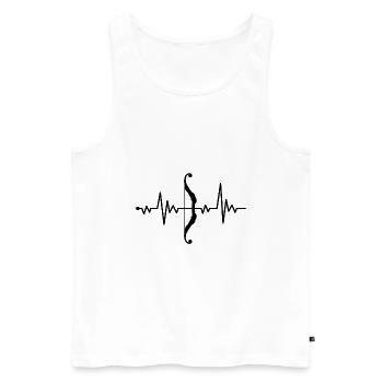 Bogenschießen Herzschlag - Männer Premium Bio Tank Top - Weiß - Vorne - Michal (187cm)