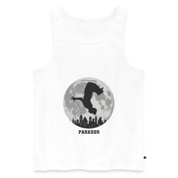 Parkour - Débardeur bio Premium Homme - blanc - Devant - Michal (187cm)