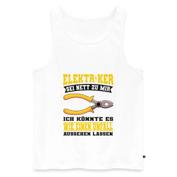 Elektriker - Männer Premium Bio Tank Top - Weiß - Vorne - Michal (187cm)