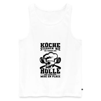 Koch - Männer Premium Bio Tank Top - Weiß - Vorne - Michal (187cm)