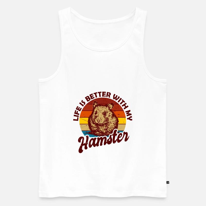 Hamster - Männer Premium Bio Tank Top - Weiß