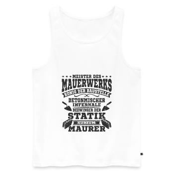 Maurer - Männer Premium Bio Tank Top - Weiß - Vorne - Michal (187cm)