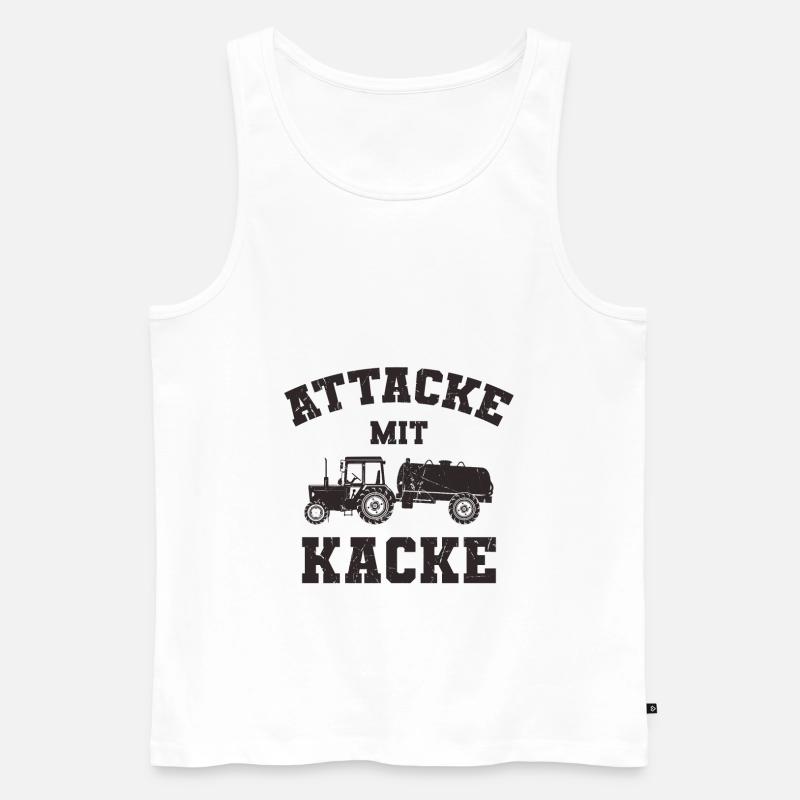 Traktor Spruch - Männer Premium Bio Tank Top - Weiß