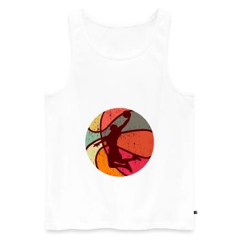basketball - Men's Premium Organic Tank Top - white - Front - AI Model Male 178 light (178cm)