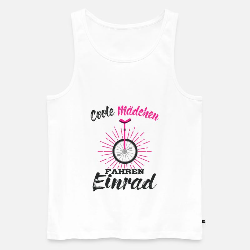 Einrad Mädchen - Männer Premium Bio Tank Top - Weiß