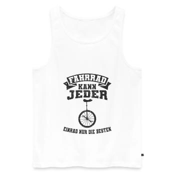 Einrad - Männer Premium Bio Tank Top - Weiß - Vorne - AI Model Male 178 light (178cm)