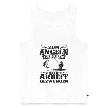 Angler - Männer Premium Bio Tank Top - Weiß - Vorne - Michal (187cm)