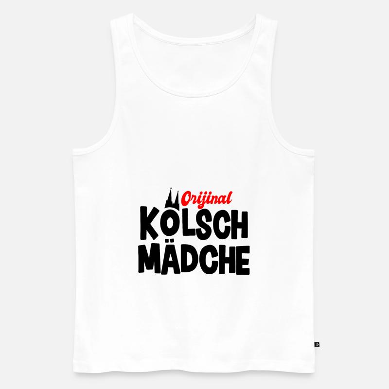 Kölsch Mädche - Männer Premium Bio Tank Top - Weiß