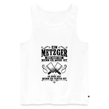 Metzger - Männer Premium Bio Tank Top - Weiß - Vorne - Michal (187cm)