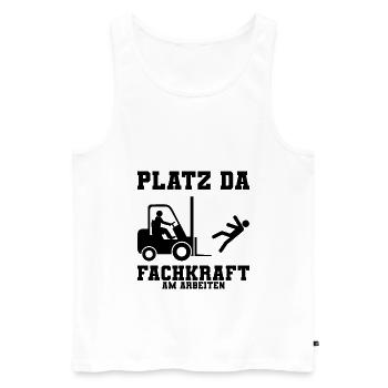 Gabelstapler - Männer Premium Bio Tank Top - Weiß - Vorne - Michal (187cm)