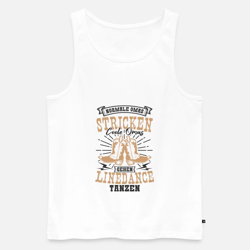 Linedance Oma - Männer Premium Bio Tank Top - Weiß