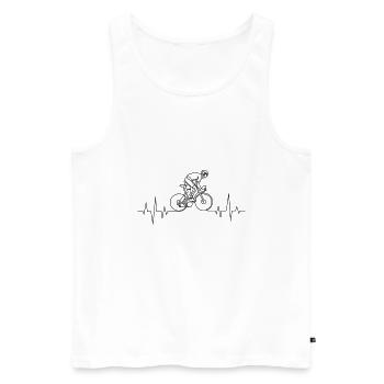 Fahrrad Herzschlag - Männer Premium Bio Tank Top - Weiß - Vorne - Michal (187cm)