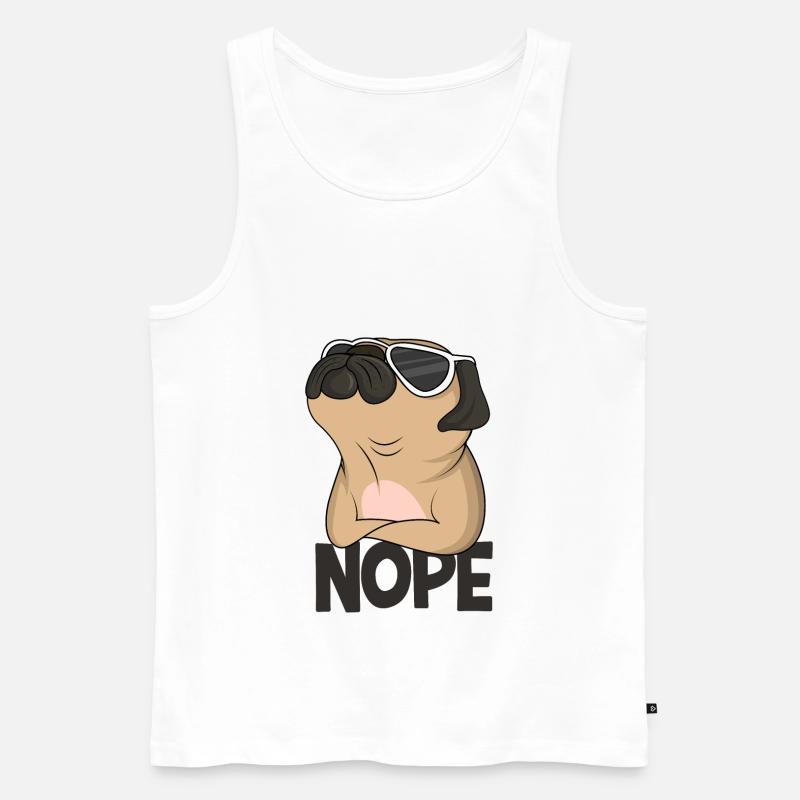 Mops - Männer Premium Bio Tank Top - Weiß