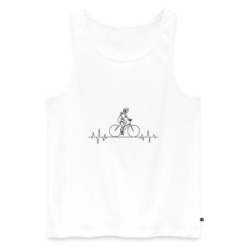 Battement de coeur de vélo - Débardeur bio Premium Homme - blanc - Devant - Michal (187cm)