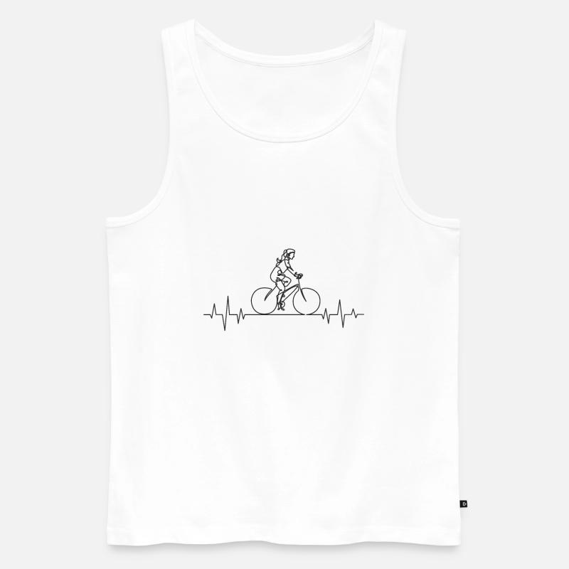 Fahrrad Herzschlag - Männer Premium Bio Tank Top - Weiß