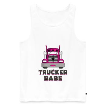 Trucker babe - Men's Premium Organic Tank Top - white - Front - AI Model Male 178 light (178cm)