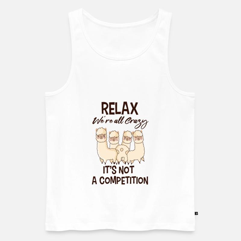 Alpaka - Männer Premium Bio Tank Top - Weiß